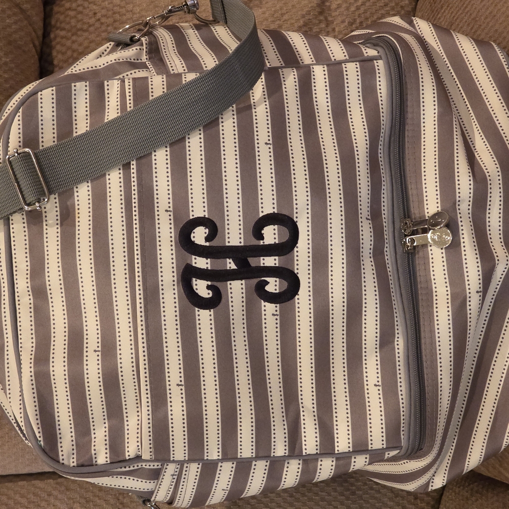 Stylish Gray Striped Men's Bag